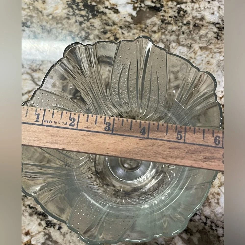 RARE FIND ~ VINTAGE 50’s Eduardian Footed Clear Glass Vase with tiny dotes.